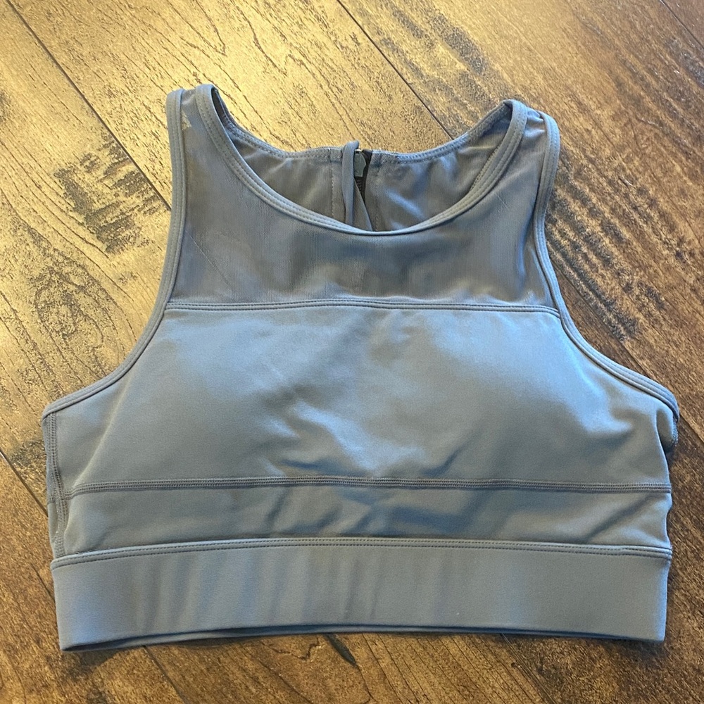 All Star Zyia Gray Zipper Back Sports Bra